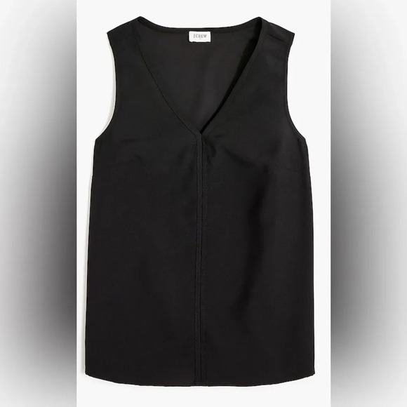 NWT J Crew Extra Large Tank Black Center Stitch Crepe - Picture 2 of 10